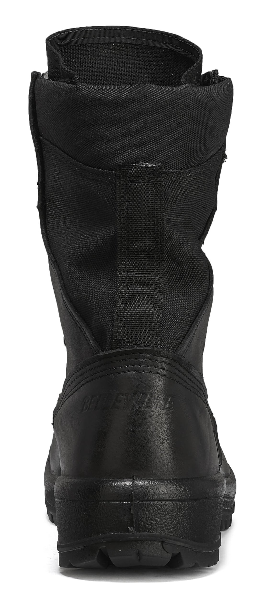 Belleville 300 TROP ST black hot weather steel toe boot back view.