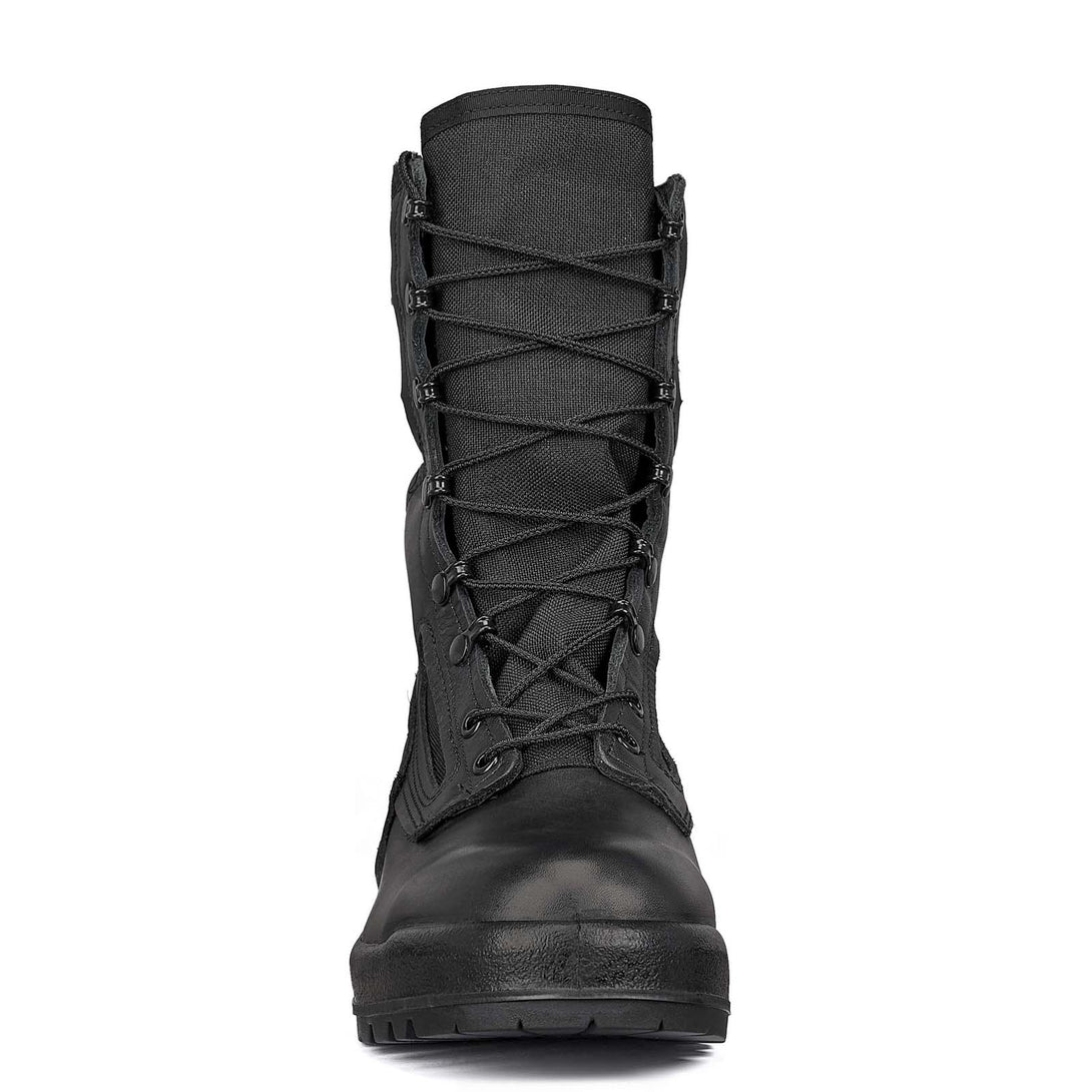 Belleville 300 TROP ST black hot weather steel toe boot front view.