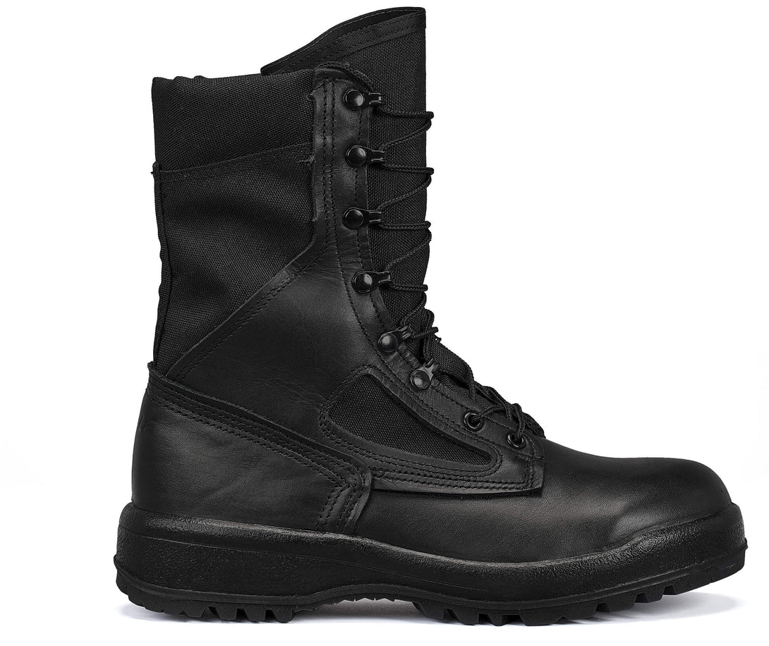 Belleville 300 TROP ST black hot weather steel toe boot profile view.