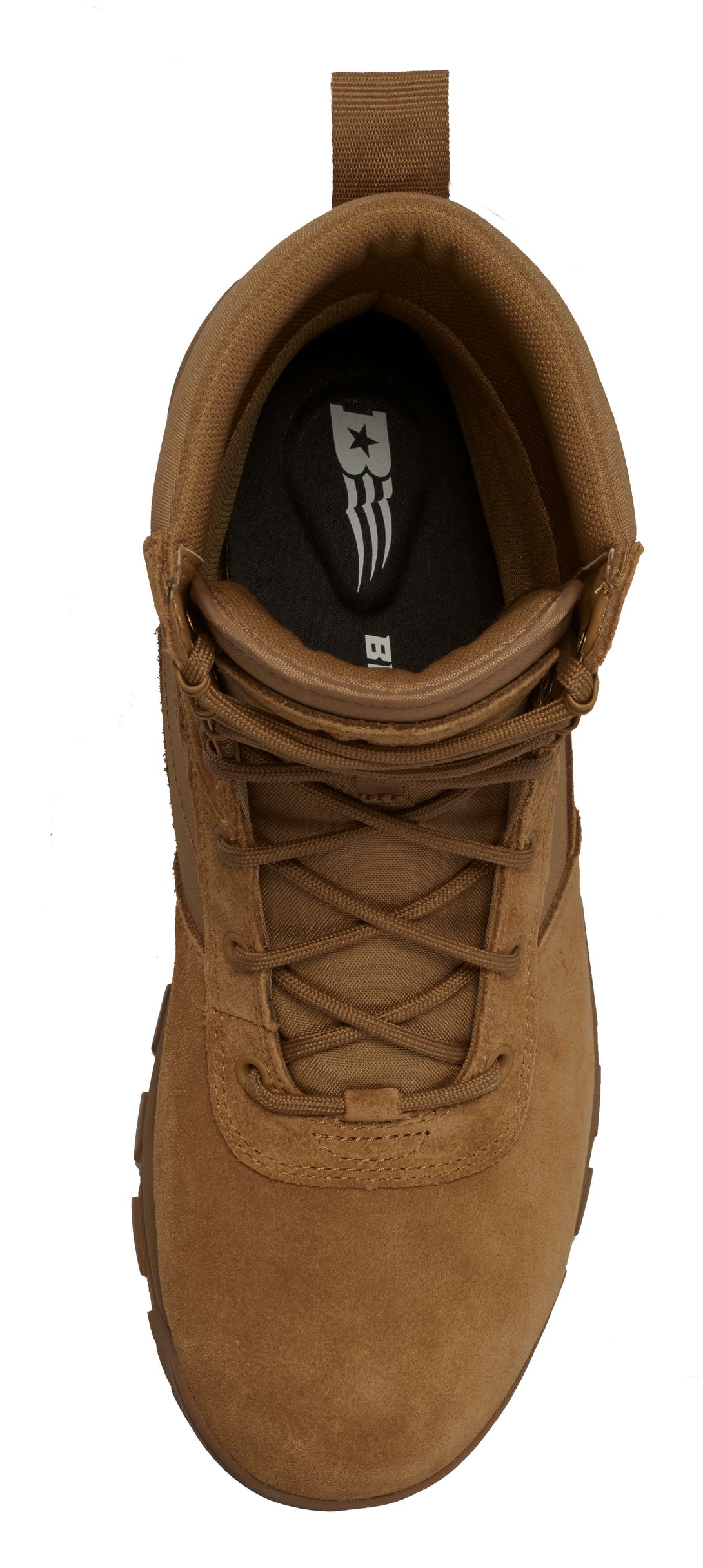 Belleville Spear Point BV518 coyote hot weather boot top.