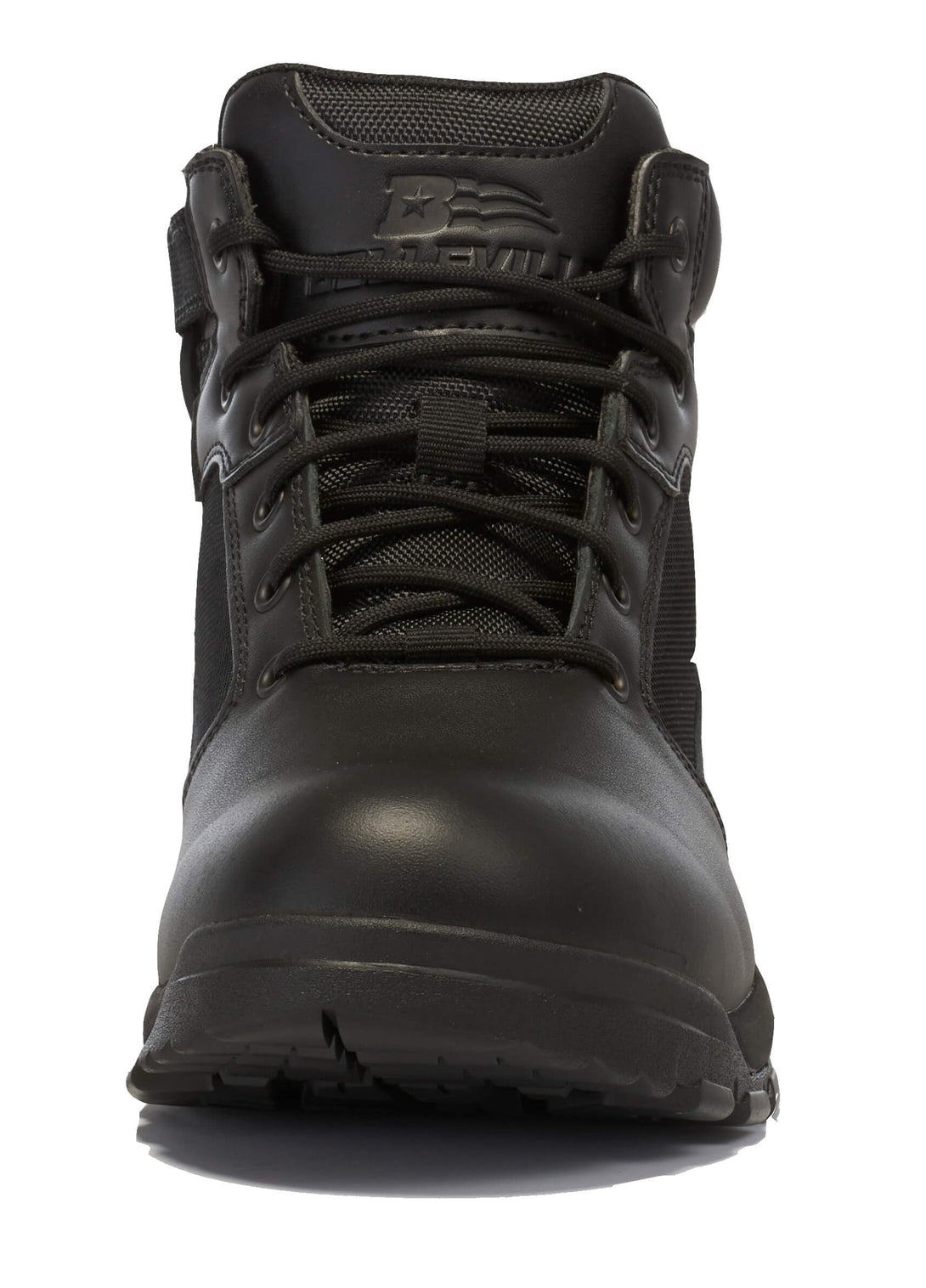 Belleville BV915ZWP Spear Point 5" black lightweight side zip waterproof boot front.