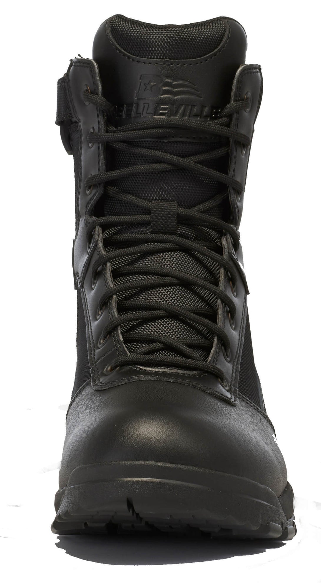 Belleville Spear Point BV918Z black lightweight side zip boot front.