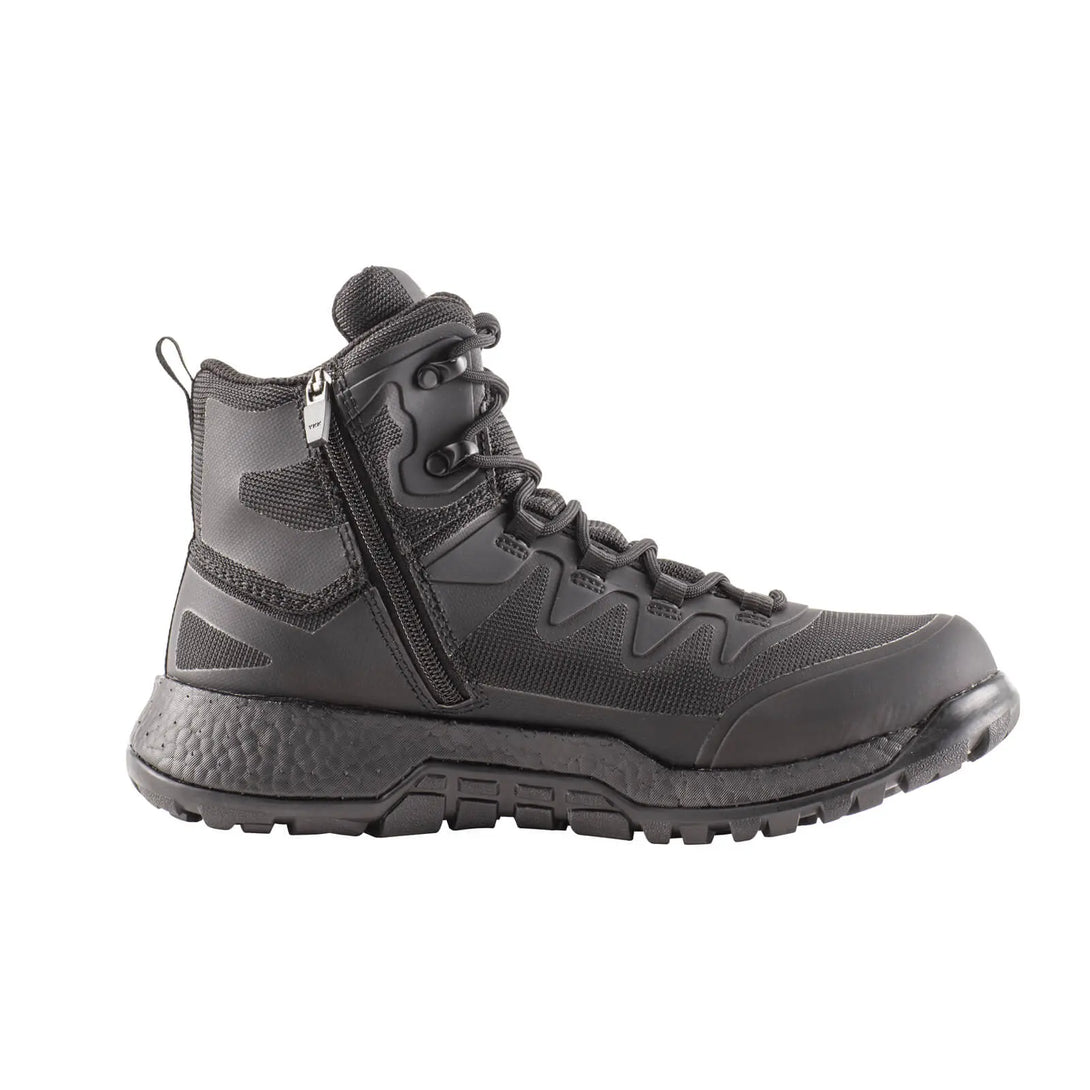 Belleville BV970ZWPT black AMRAP vapor waterproof boot - instep profile with side zip.