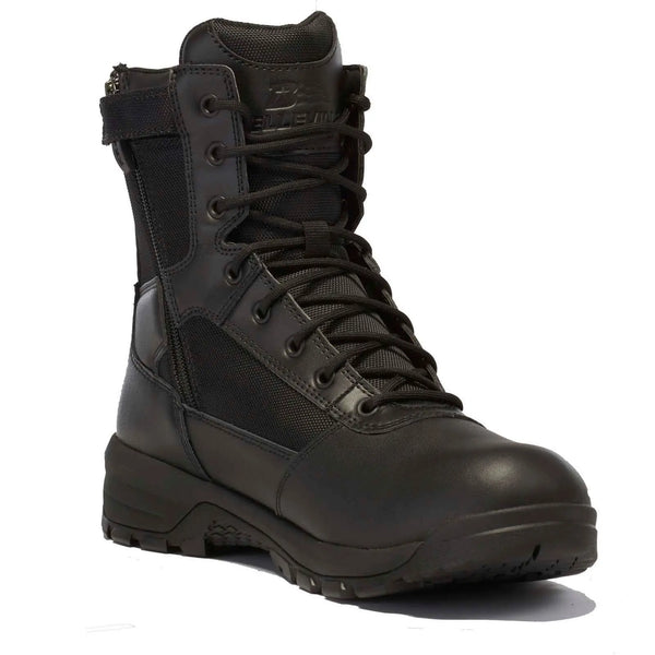 Belleville BV918ZWP Spear Point black waterproof side zip boot - front profile.