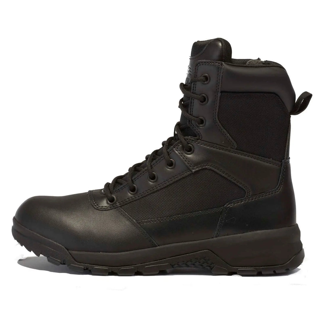 Belleville Spear Point BV918ZWPCT black waterproof composite toe side zip boot - outstep profile.
