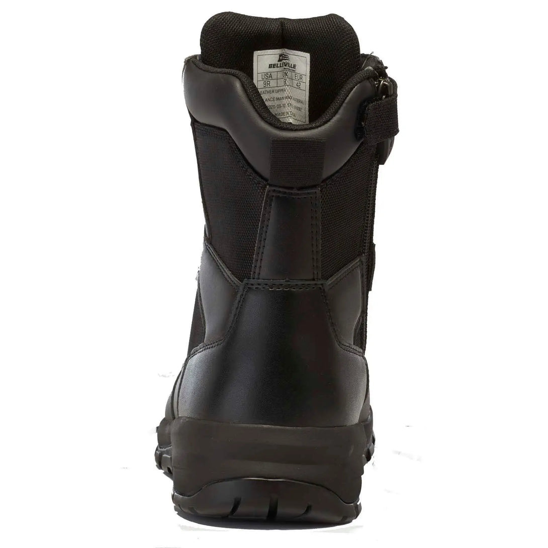 Belleville Spear Point BV918ZWPCT black waterproof composite toe side zip boot - back.