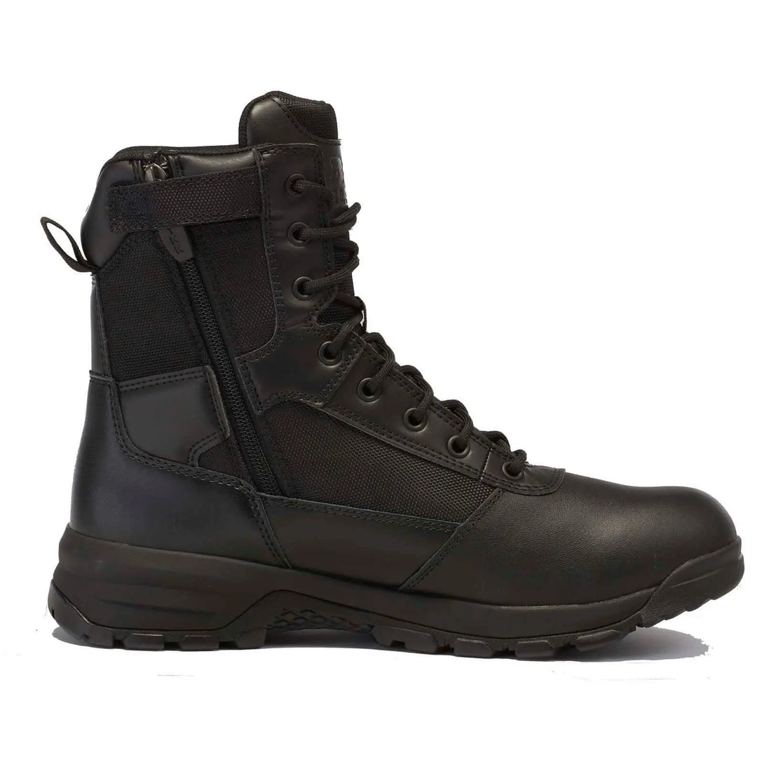 Belleville Spear Point BV918ZWPCT black waterproof composite toe side zip boot - instep profile.