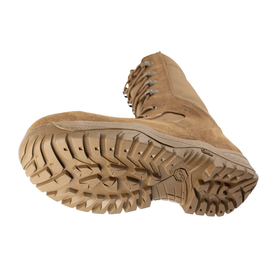 Belleville C312Z CT coyote hot weather side-zip composite toe boot - action angled sole view.