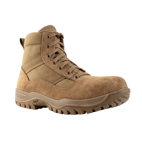 Belleville C315ST flyweight shorty 6" coyote steel toe boot - front profile.