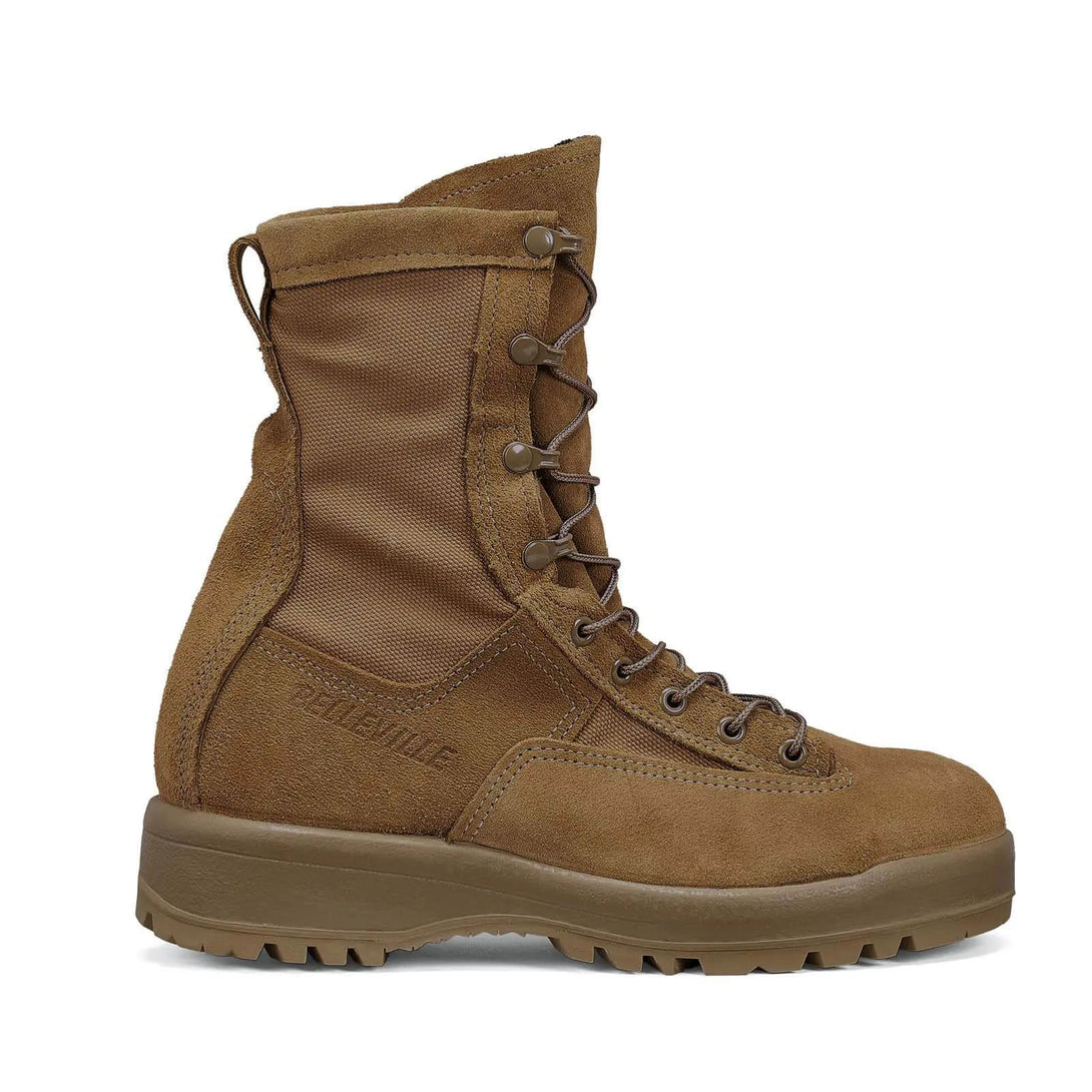 Belleville C790ST steel toe coyote waterproof flight and combat boot, outstep profile view.