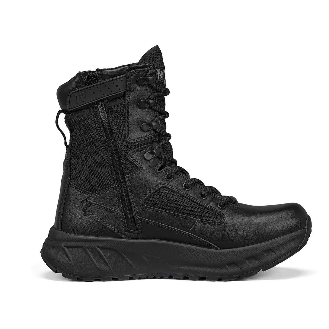 Belleville MAXX8Z 8" maximalist side zip tactical boot, instep profile view.