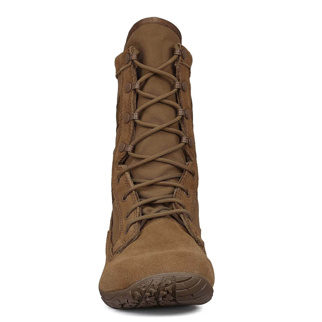 Belleville TR105 coyote MiniMil minimalist training boot, front view.