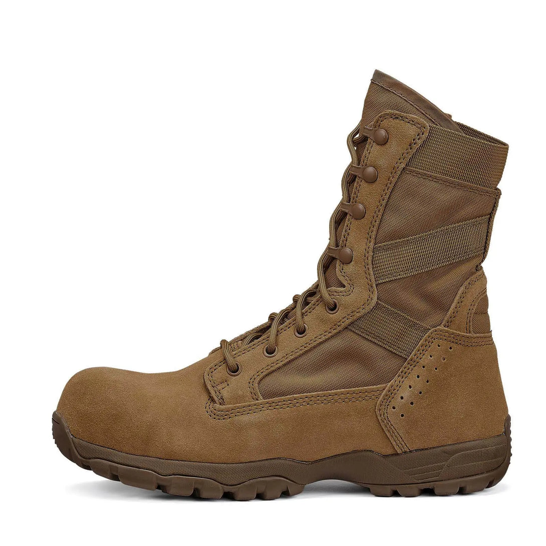 Belleville TR596Z CT flyweight hot weather composite toe side zip boot , outstep profile view.