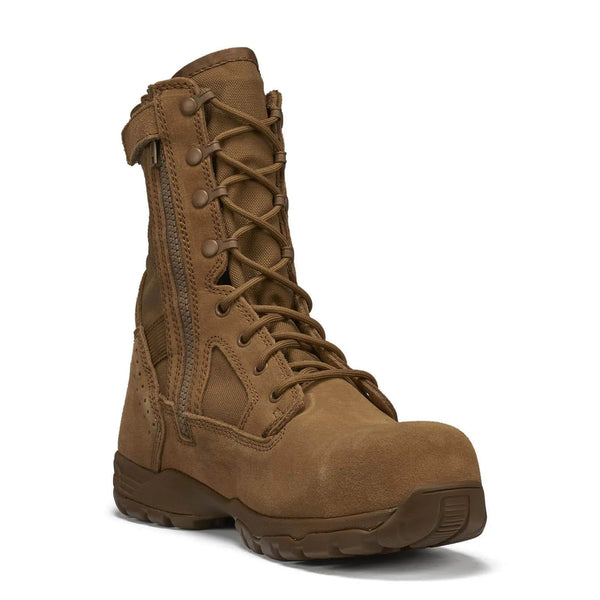Belleville TR596Z CT flyweight hot weather composite toe side zip boot , front profile view.