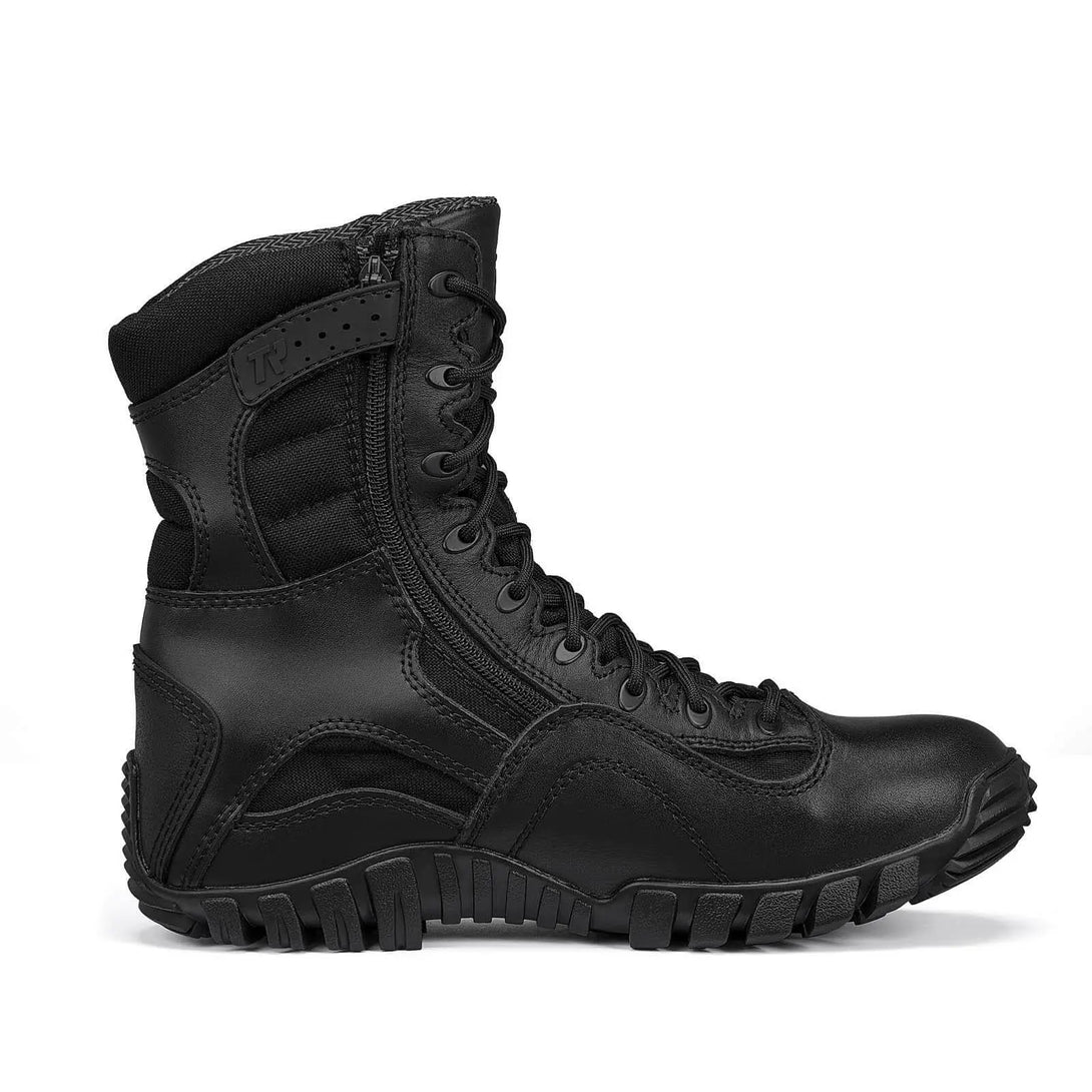 Belleville TR960Z WP Khyber waterproof side-zip tactical boot, instep profile view with zipper.