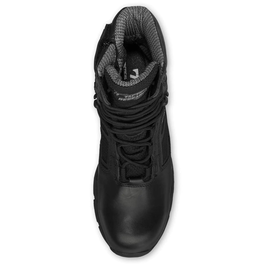 Belleville TR998Z WP CT chrome waterproof composite toe side-zip boot, overhead view.