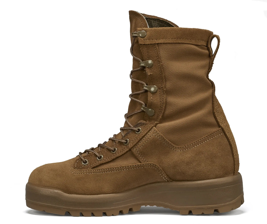 Belleville C790ST steel toe coyote waterproof flight and combat boot instep.