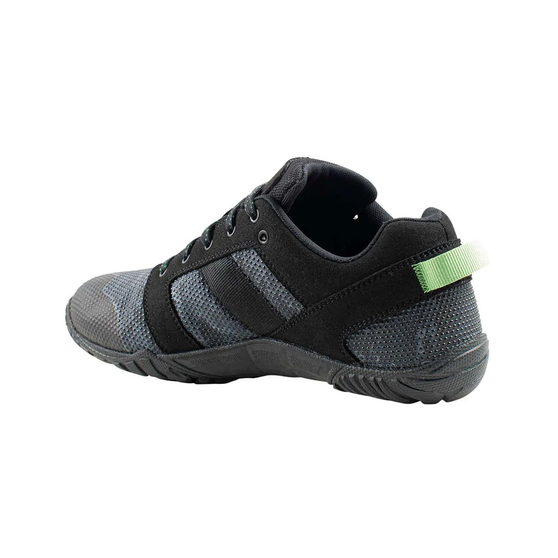 Belleville MM001 Mini-Mil Barefoot Minimalist Black Camo Shoe, instep angled profile view.