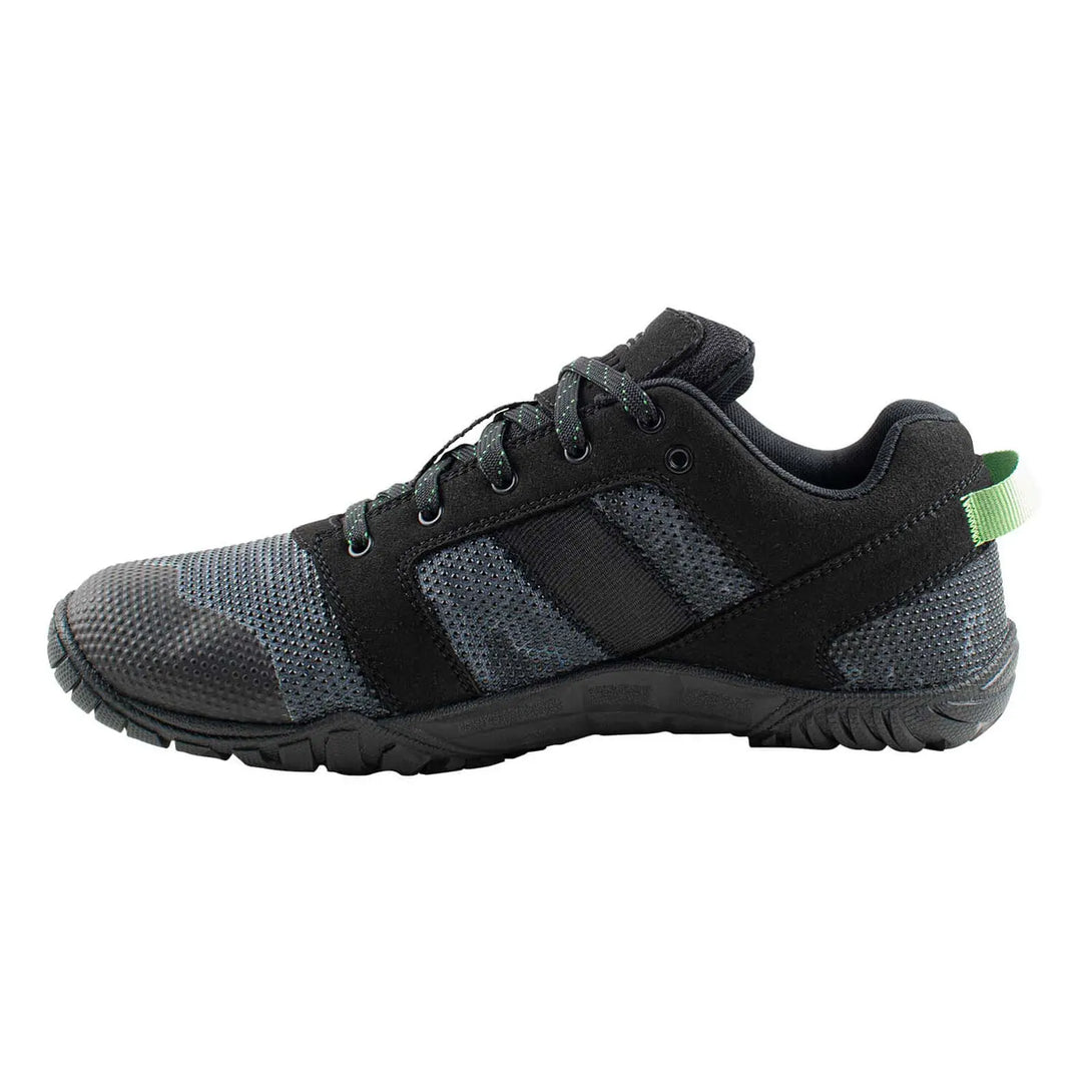 Belleville MM001 Mini-Mil Barefoot Minimalist Black Camo Shoe, instep profile view.