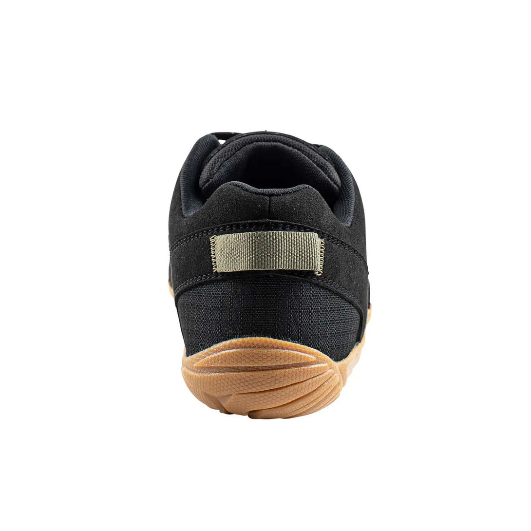 Belleville MM002 Mini-Mil Barefoot Minimalist Black Shoe, back view.