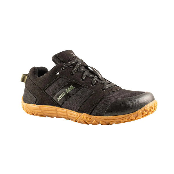 Belleville MM002 Mini-Mil Barefoot Minimalist Black Shoe, front profile view.