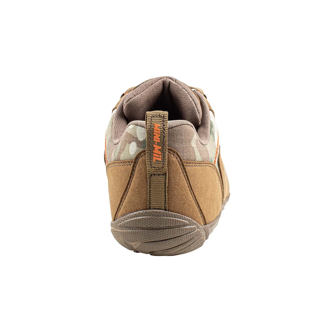 Belleville MM004 Mini-Mil Barefoot Minimalist Multicam Shoe back view.