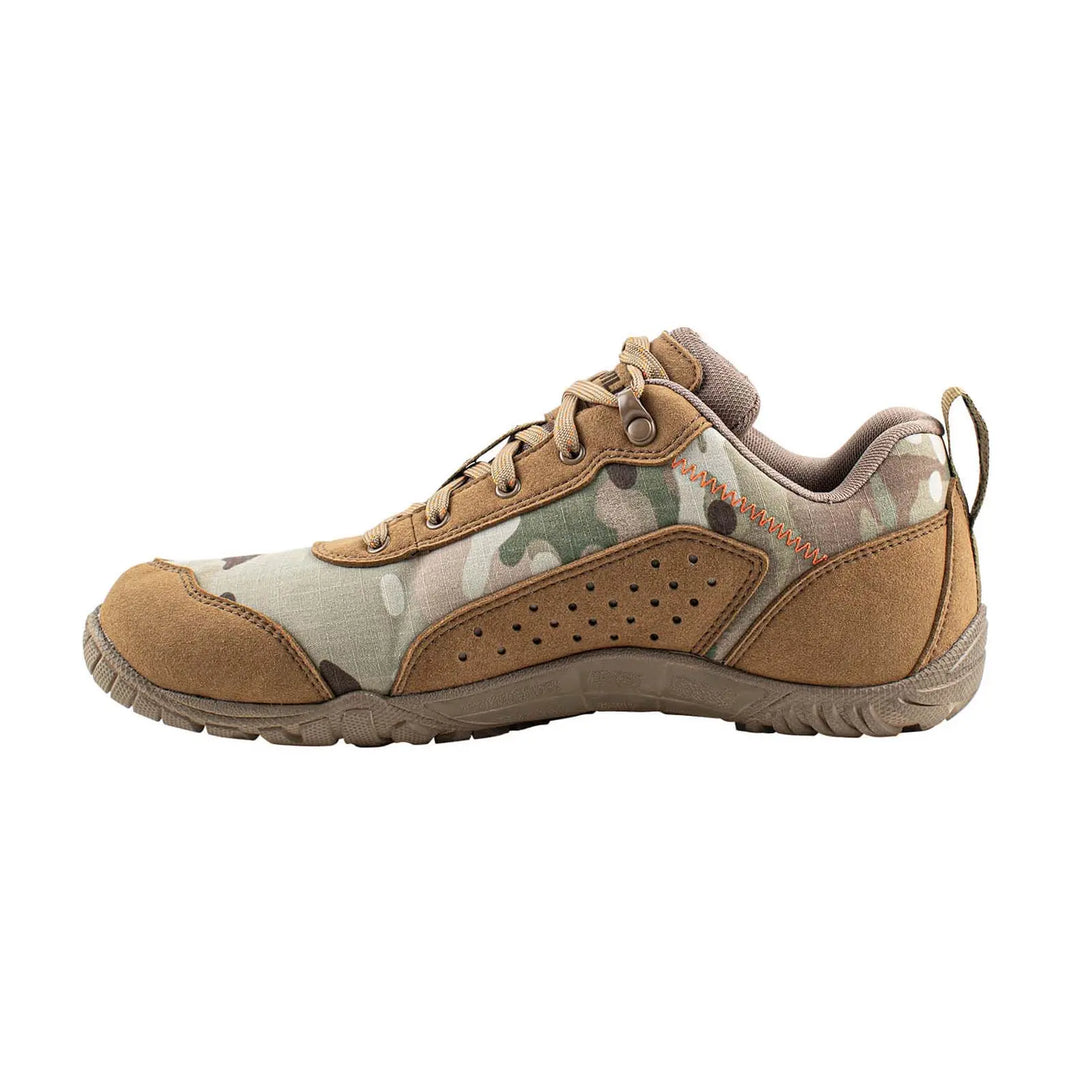 Belleville MM004 Mini-Mil Barefoot Minimalist Multicam Shoe instep profile view.