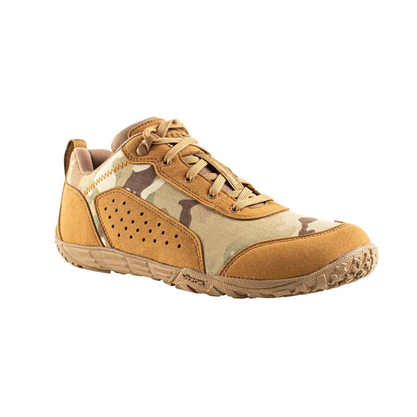 Belleville MM004 Mini-Mil Barefoot Minimalist Multicam Shoe front profile view.