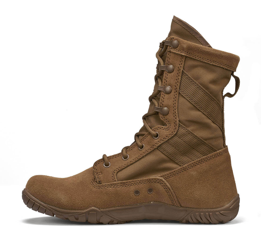 Belleville TR105 coyote MiniMil minimalist training boot instep.