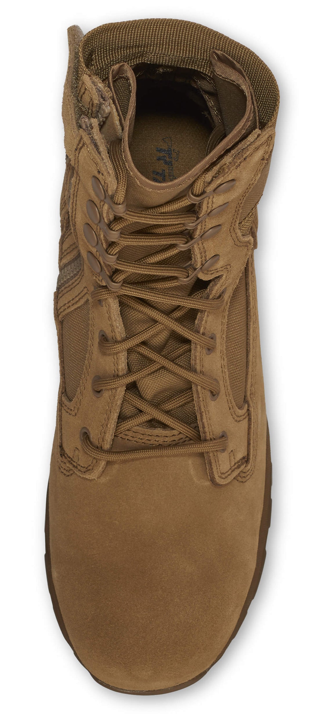 Belleville TR596Z CT flyweight hot weather composite toe side zip boot top.