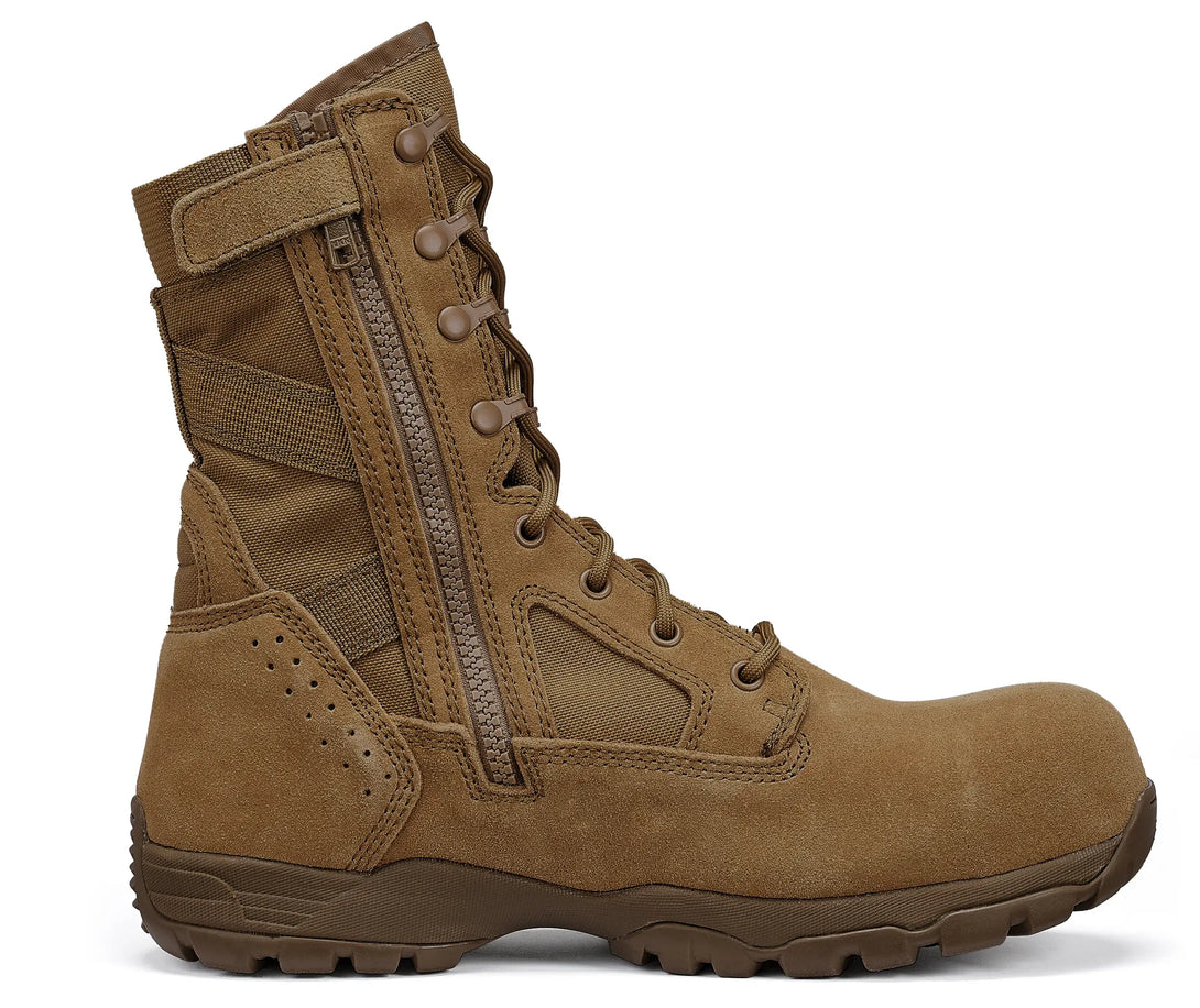 Belleville TR596Z CT flyweight hot weather composite toe side zip boot instep.