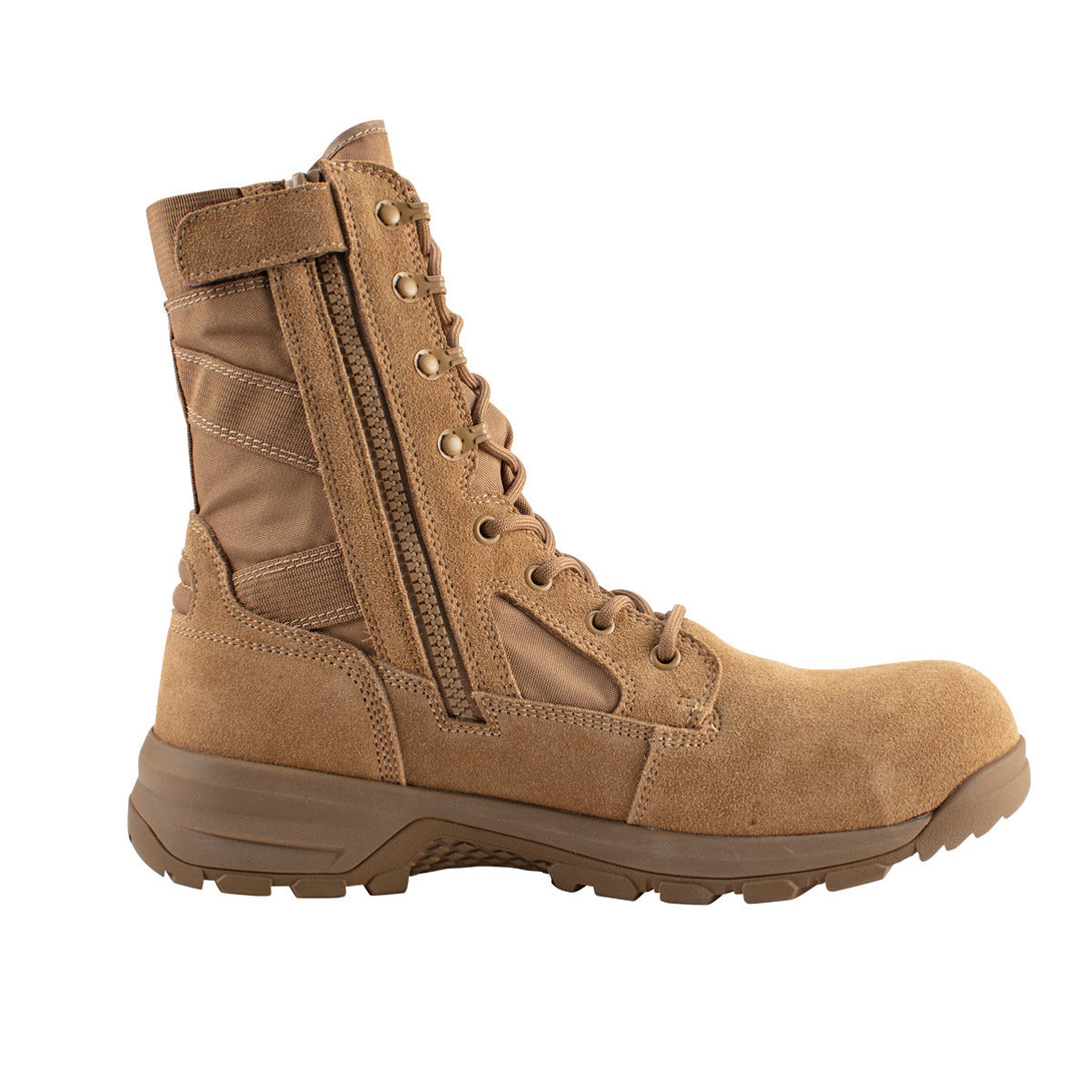 Belleville BV508Z CT Spear Point composite toe side-zip boot instep.