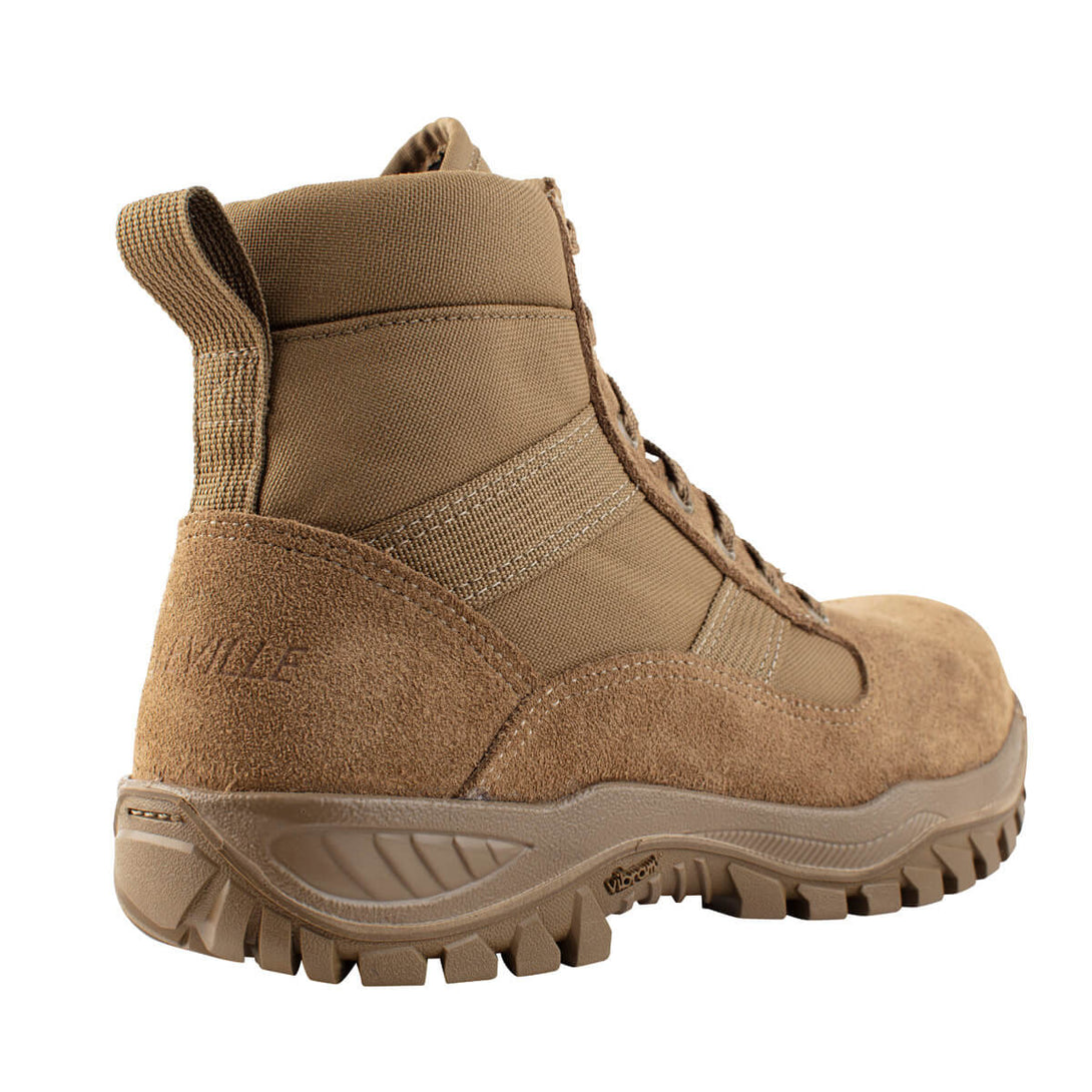 Belleville C315ST flyweight shorty 6" coyote steel toe boot angled profile.