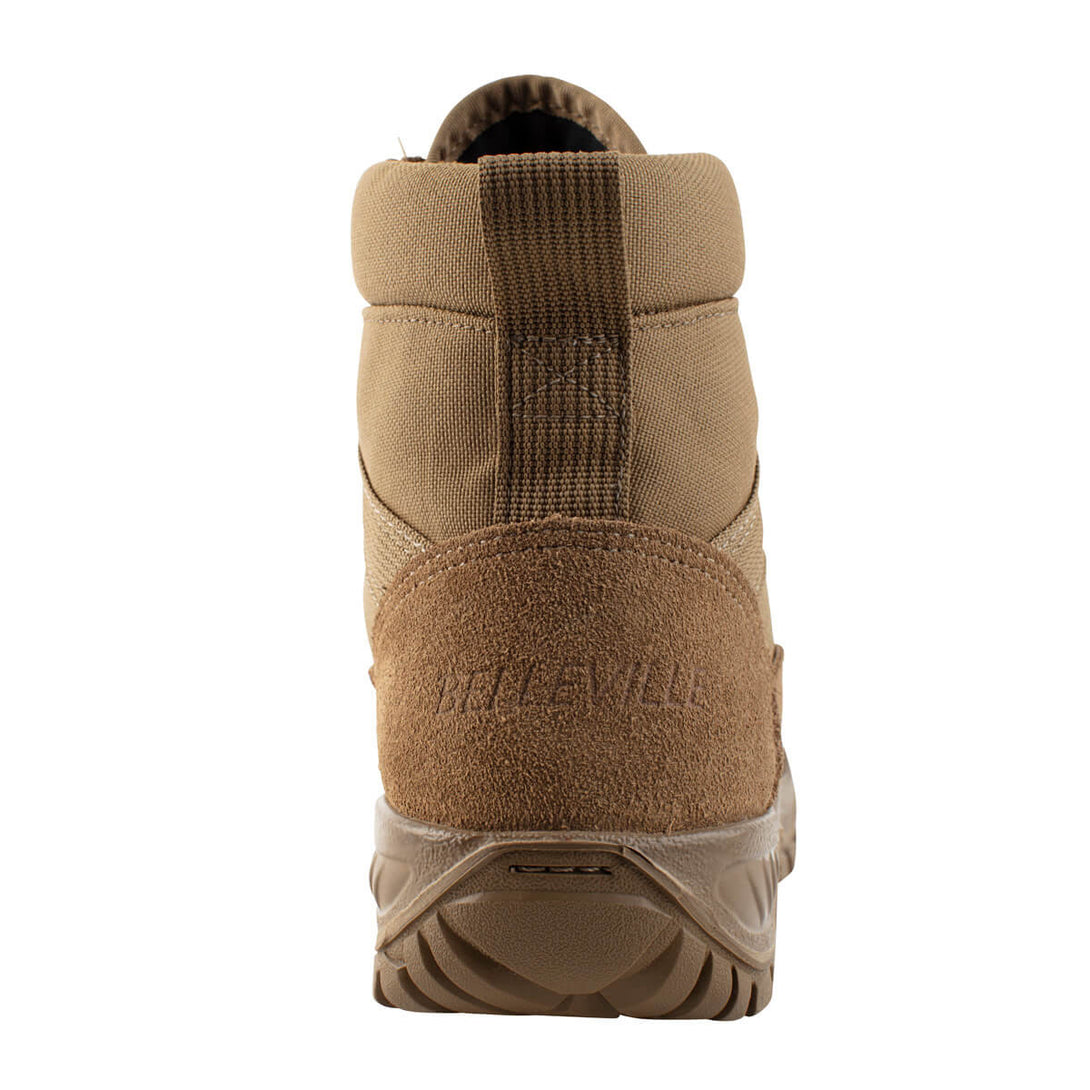 Belleville C315ST flyweight shorty 6" coyote steel toe boot back.